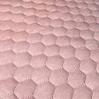 Tissu velours piqué rose à motif rayons de miel