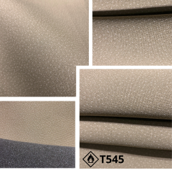 Tissu ciel de toit automobile beige à petits points blanc avec mousse ignifuge 3 mm – largeur 160 cm