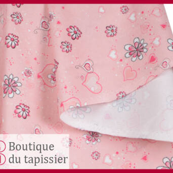 Tissu microfibre motif Sweet-Cœur