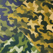 Tissu polyester déperlant motif Camouflage jaune - 2