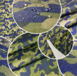 Tissu polyester déperlant motif Camouflage jaune - 5