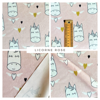 Tissu Microfibre "Licorne Rose" – Douceur et Magie pour Vos Créations