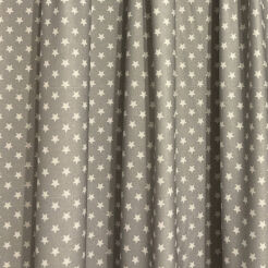 Tissu microfibre Étoiles Blanches fond gris