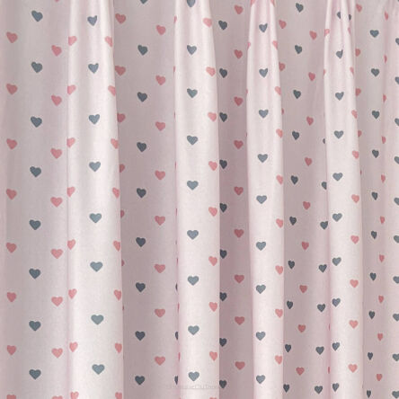 Tissu microfibre motif Coeurs Roses et Gris