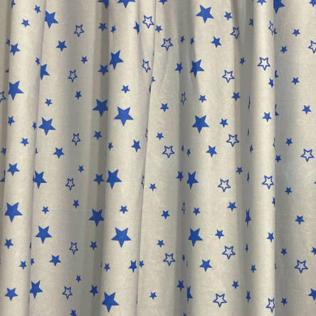 Tissu microfibre Étoiles Bleues fond gris