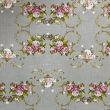 Tissu d'ameublement microfibre Fleurs sur fond gris - 3