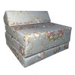 Tissu d'ameublement microfibre Fleurs sur fond gris - 5