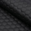 Simili cuir noir piqué à motif rayons de miel - 5