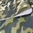 Tissu polyester déperlant motif Camouflage vert - 2