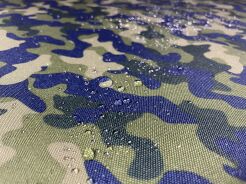 Tissu polyester déperlant motif Camouflage bleu marine