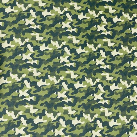 Tissu microfibre motif Camouflage vert