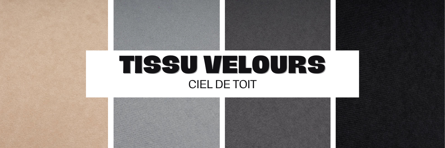 SAM01 gris clair tissu velours ciel de toit automobile